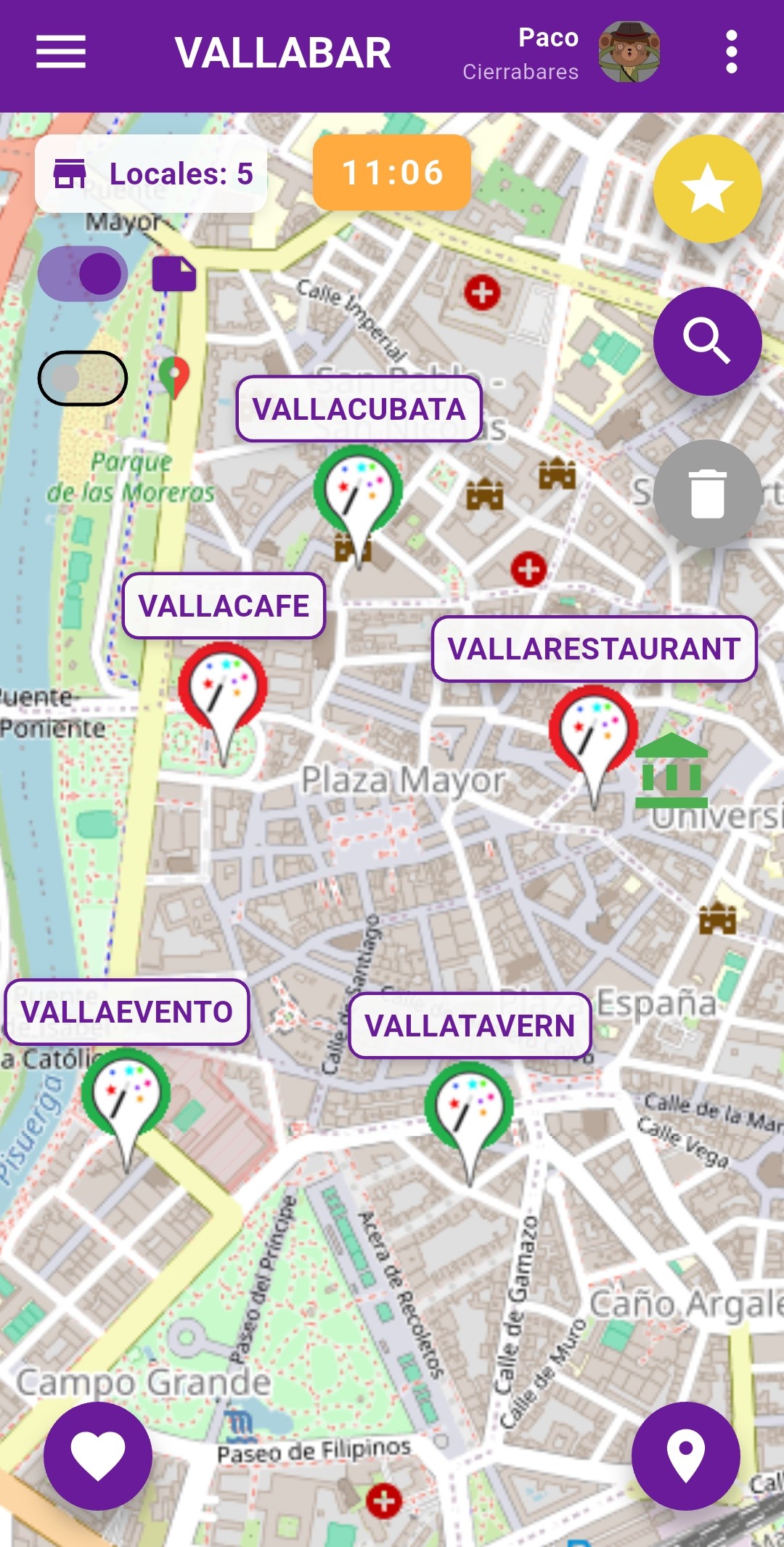 VALLABAR App en móvil